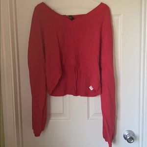 Lounge Red Sweater Crop Top